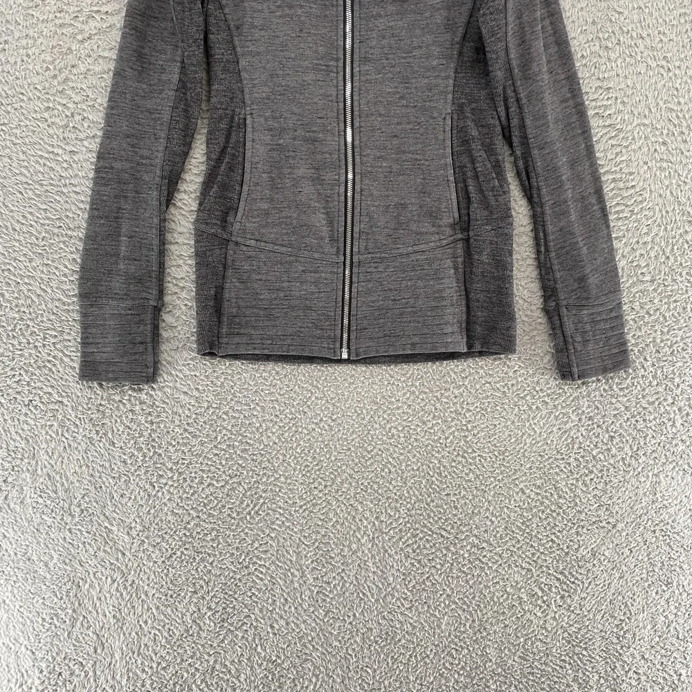 Lululemon‎ Scuba Jacket Womens 4 Gray Full Zip Funnel Neck Fleece Lined Thick